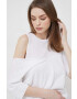 DKNY Ленен пуловер в бяло от лека материя - Pepit.bg