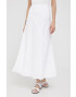 DKNY Ленена пола в бяло дълъг модел със стандартна кройка - Pepit.bg