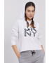 DKNY Памучен суичър дамски в бяло с принт - Pepit.bg