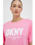 DKNY Памучна тениска в розово - Pepit.bg