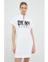 DKNY Рокля в бяло къс модел с уголемена кройка - Pepit.bg