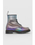 Dr. Martens Кожени боти 1460 дамски в лилаво с равна подметка - Pepit.bg
