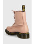 Dr. Martens Кожени боти 1460 Pascal в розово с равна подметка - Pepit.bg
