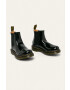 Dr. Martens Кожени боти челси 2976 в черно с равна подметка - Pepit.bg