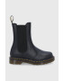 Dr. Martens Кожени боти челси дамски в черно с равна подметка - Pepit.bg