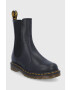 Dr. Martens Кожени боти челси дамски в черно с равна подметка - Pepit.bg