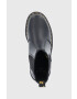 Dr. Martens Кожени боти челси дамски в черно с равна подметка - Pepit.bg