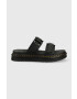 Dr. Martens Кожени чехли в черно - Pepit.bg