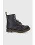 Dr. Martens Кожени кубинки дамски в черно с равна подметка - Pepit.bg
