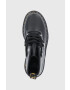 Dr. Martens Кожени кубинки дамски в черно с равна подметка - Pepit.bg