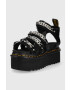 Dr. Martens Кожени сандали в черно с платформа - Pepit.bg