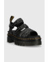 Dr. Martens Кожени сандали Ricki 3-strap в черно с платформа - Pepit.bg