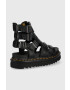 Dr. Martens Кожени сандали в черно с платформа - Pepit.bg