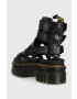 Dr. Martens Кожени сандали Ricki Gladiator в черно с платформа - Pepit.bg