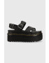 Dr. Martens Кожени сандали Voss II Quad в черно с платформа DM30717001 - Pepit.bg