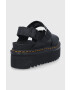 Dr. Martens Кожени сандали Voss Quad дамски в черно с платформа - Pepit.bg