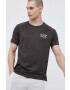 EA7 Emporio Armani Тениска в кафяво с десен - Pepit.bg