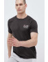 EA7 Emporio Armani Тениска в кафяво с десен - Pepit.bg