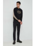 Emporio Armani Суичър в черно с десен - Pepit.bg