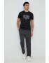 Emporio Armani Тениска в черно с апликация - Pepit.bg