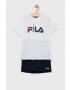Fila Детска памучна пижама в бяло с принт - Pepit.bg