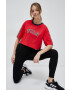 Fila Памучна тениска x Hailey Bieber в червено - Pepit.bg