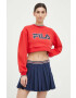 Fila Суичър x Hailey Bieber в червено с принт - Pepit.bg