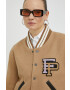 Filling Pieces Вълнено яке бомбър Varsity Jacket в кафяво с преходна изолация 81422209985 - Pepit.bg