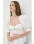 For Love & Lemons Блуза в бяло с изчистен дизайн - Pepit.bg
