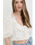 For Love & Lemons Блуза в червено с десен - Pepit.bg