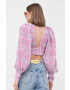 For Love & Lemons Блуза в розово с флорален десен - Pepit.bg