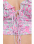 For Love & Lemons Блуза в розово с флорален десен - Pepit.bg