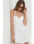 For Love & Lemons Рокля в бежово къс модел разкроен модел - Pepit.bg