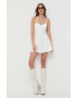 For Love & Lemons Рокля в бежово къс модел разкроен модел - Pepit.bg