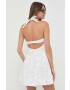 For Love & Lemons Рокля в бежово къс модел разкроен модел - Pepit.bg