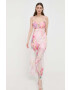 For Love & Lemons Рокля в розово дълъг модел разкроен модел - Pepit.bg