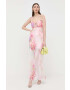 For Love & Lemons Рокля в розово дълъг модел разкроен модел - Pepit.bg