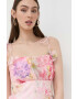 For Love & Lemons Рокля в розово дълъг модел разкроен модел - Pepit.bg