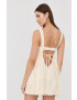 For Love & Lemons Рокля в бежово къс модел разкроен модел - Pepit.bg