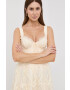 For Love & Lemons Рокля в бежово къс модел разкроен модел - Pepit.bg