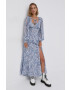 For Love & Lemons Рокля в розово къс модел разкроен модел - Pepit.bg