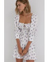 For Love & Lemons Рокля от розови листенца - Pepit.bg