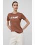 G-Star Raw Памучна тениска в кафяво - Pepit.bg