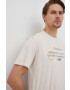 G-Star Raw Памучна тениска в бежово с принт - Pepit.bg