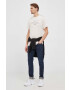 G-Star Raw Памучна тениска в бежово с принт - Pepit.bg