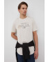G-Star Raw Памучна тениска в бежово с принт - Pepit.bg