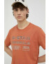 G-Star Raw Памучна тениска в оранжево с принт - Pepit.bg