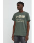 G-Star Raw Памучна тениска в зелено с принт - Pepit.bg