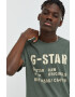 G-Star Raw Памучна тениска в зелено с принт - Pepit.bg