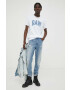 G-Star Raw Памучна тениска в бяло с принт - Pepit.bg